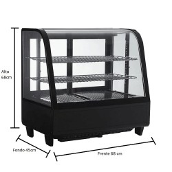Vitrina Refrigerada RTW-100 - Vitrina Sobre Mostrador con Vidrio Curvo