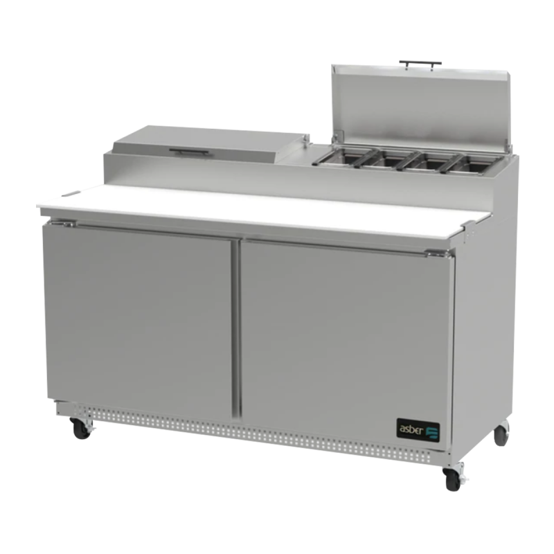 Mesa Refrigerada para Preparación de Pizzas de 2 puertas 15 pies cubicos.