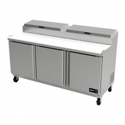 Mesa Refrigerada para Preparación de Pizzas de 3 puertas 18.2 pies cubicos