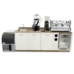 Barra Cafeteria Vita 2.20mts, Cafetera NUOVA NERA 2, Semiautomatica, Licuadora K80 Vitrina...