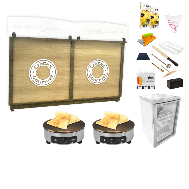Forfait Crepe Doble 110V, Estacion de Crepas, Crepera, Curso para Elaboracion de Crepas, mas...