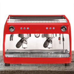 Paquete Básico Cafetería (Cafetera Ruby Doble Roja + Molino Tranquilo Tron) 1 Año de Garantía.