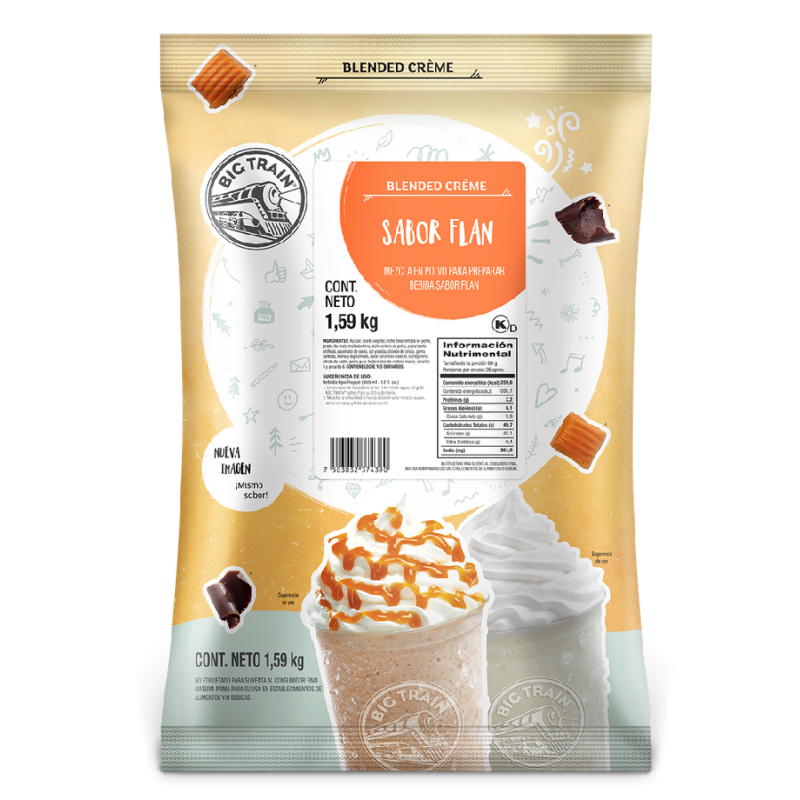 Polvo Big Train Sabor Flan para Bebidas - Blended Creme 1.59 kg