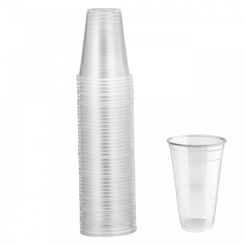 Manga de Vasos de Plástico Transparente 16 oz - Paquete de 50 Piezas