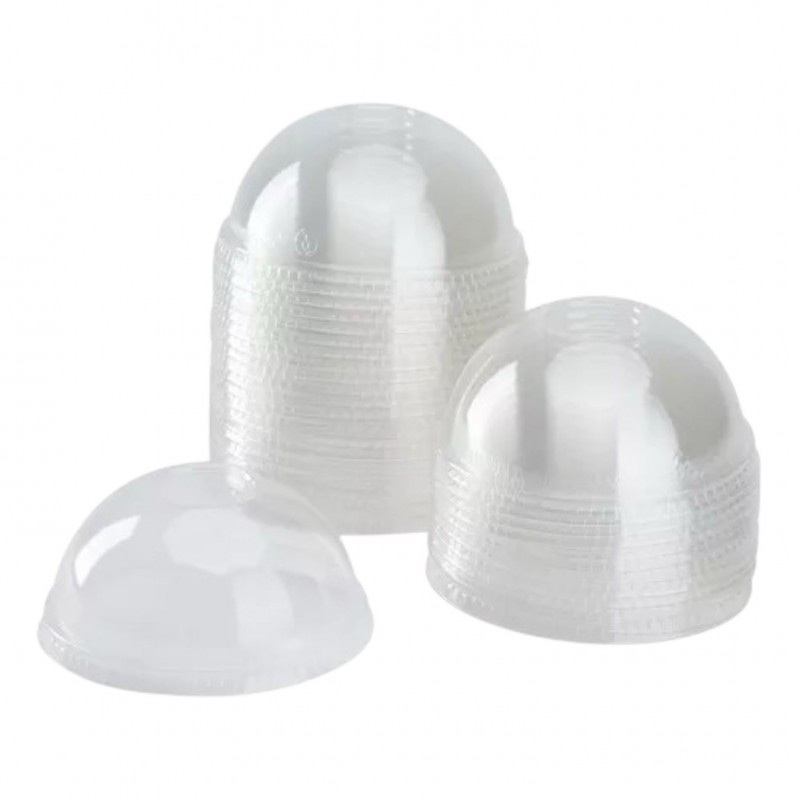 Manga Tapa Domo Transparente con Orificio - Compatible con Vasos de 14 oz y 16 oz - 50 Piezas