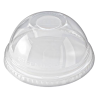 Manga Tapa Domo Transparente con Orificio - Compatible con Vasos de 14 oz y 16 oz - 50 Piezas