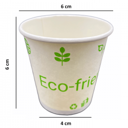 Vaso de Papel Biodegradable Decorado 4oz, Manga 50pz
