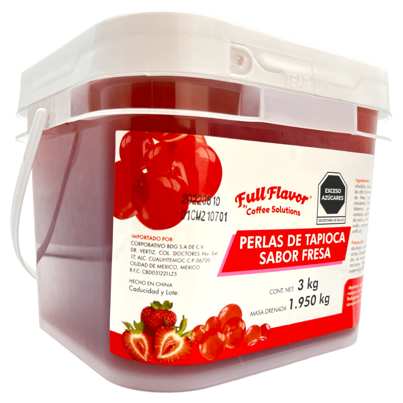 Perlas Explosivas Sabor Fresa, Bote de 3 Kilos