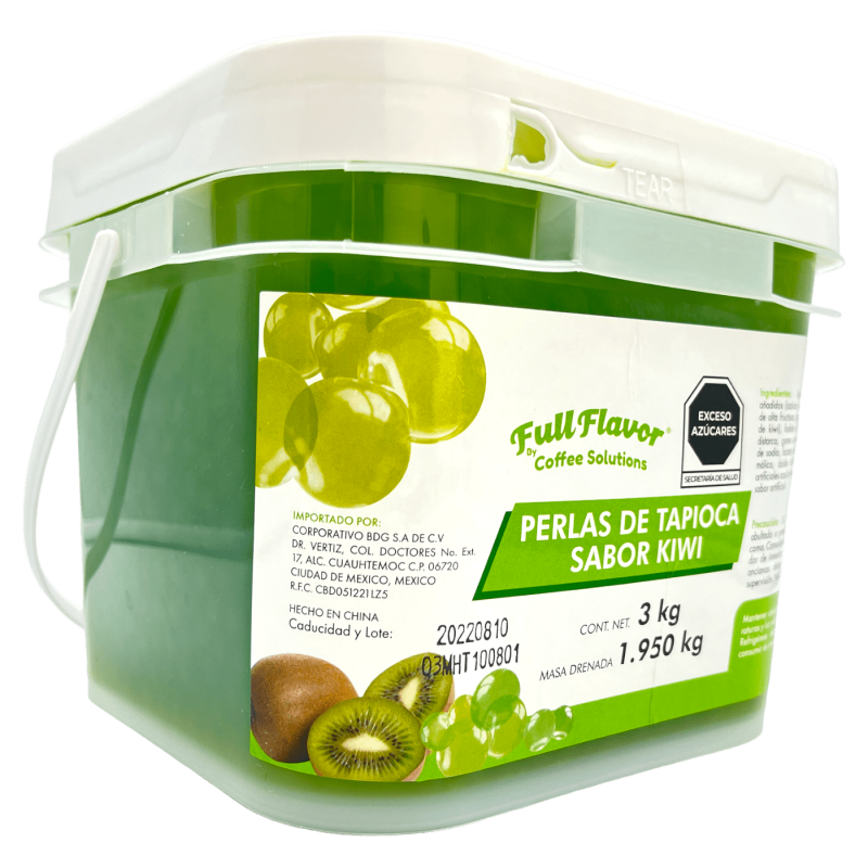 Perlas Explosivas Sabor Kiwi, Bote de 3 Kilos