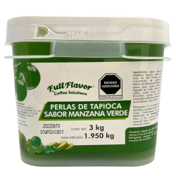 Perlas Explosivas Sabor Manzana Verde, Bote de 3 Kilos