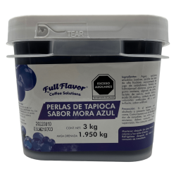 Perlas Explosivas Sabor Mora Azul, Bote de 3 Kilos
