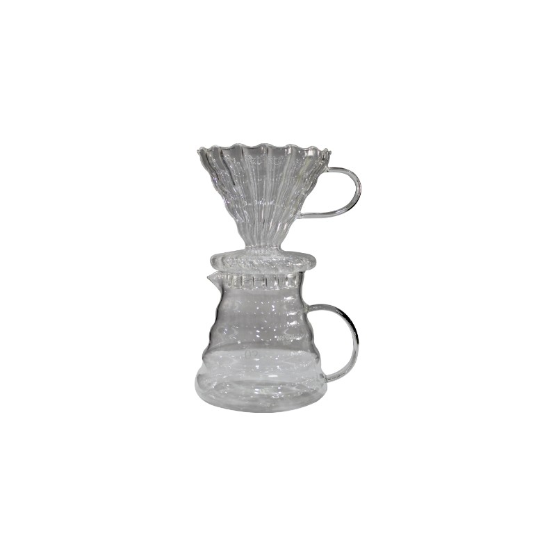 Hario V60 + Jarra en Cristal, Metodo para Extraccion de Cafe
