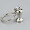 Llavero Miniatura de Tamper de Café Color Plata para Baristas