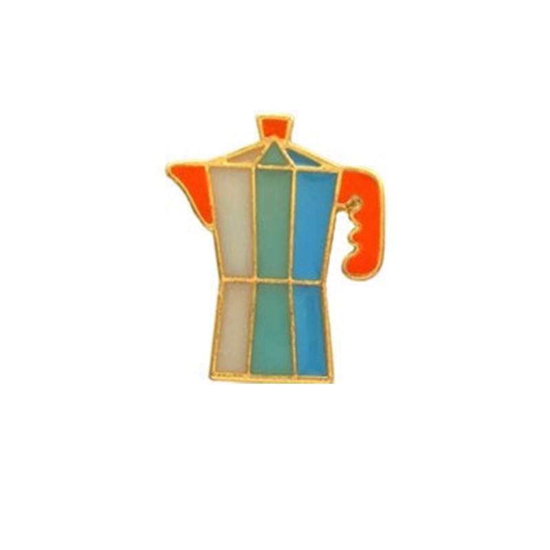 Pin en Forma de Cafetera Moka de Colores para Amantes del Café