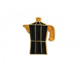 Pin en Forma de Cafetera Moka Negra para Amantes del Café