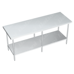Mesa de Tajo en Isla  CON Entrepaño - 1.00 X 0.70 X 0.90   Acero Inoxidable Tipo 441