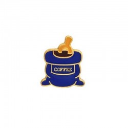 Pin en Forma de Saco de Café Color Azul para Amantes del Café