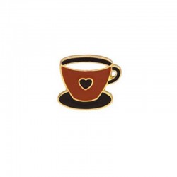 Pin en Forma de Taza de Café con Corazón - Accesorio para Amantes del Café