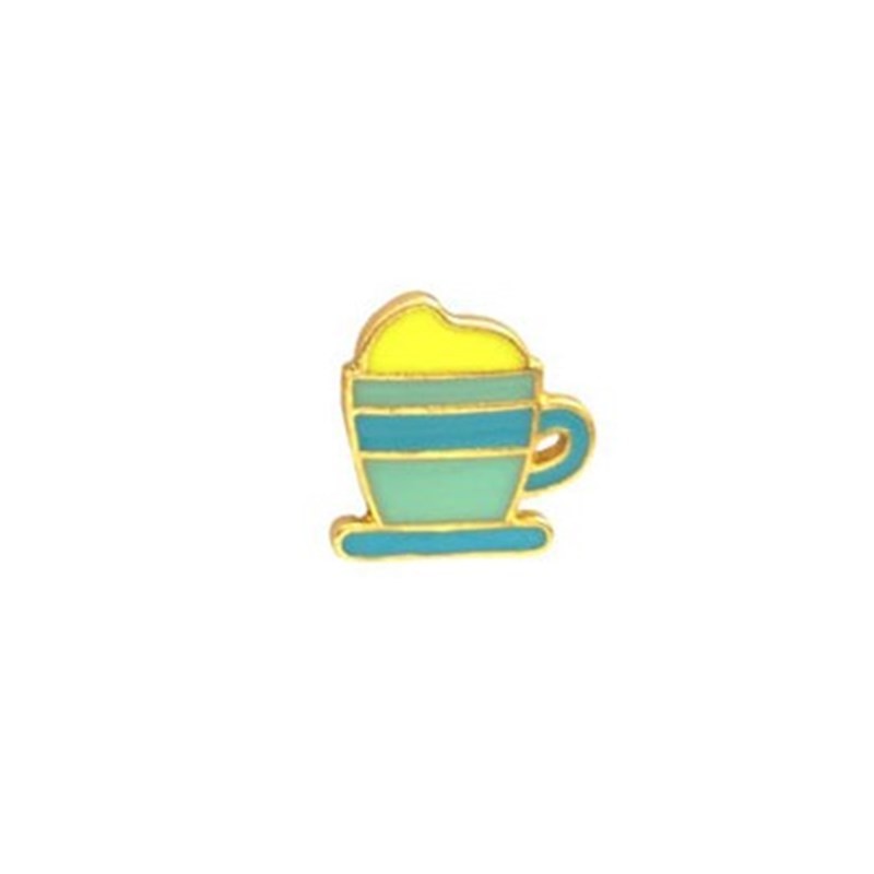 Pin en Forma de Taza de Café Verde y Amarillo - Accesorio para Amantes del Café