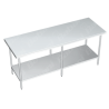 Mesa de Tajo en Isla  CON Entrepaño - 2.40 X 0.70 X 0.90    Acero Inoxidable Tipo 441