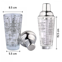 Shaker con Vaso de Cristal 400 ml.