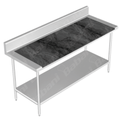 Mesa de Amasijo con lambrín CON Entrepaño - 1.00 X 0.70 X 0.90   Acero Inoxidable Tipo 441