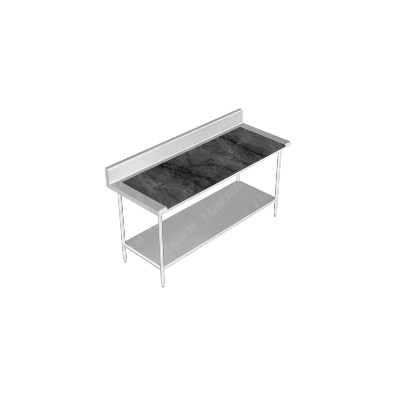 Mesa de Amasijo con lambrín CON Entrepaño - 1.00 X 0.70 X 0.90   Acero Inoxidable Tipo 441