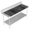 Mesa de Amasijo con lambrín CON Entrepaño - 1.00 X 0.70 X 0.90   Acero Inoxidable Tipo 441