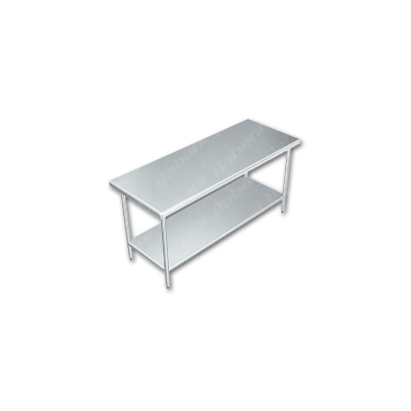 Mesa de Trabajo en Isla CON Entrepaño - 2.40 X 0.70 X 0.90   Acero Inoxidable Tipo 304