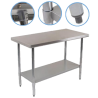 Mesa de Trabajo en Isla con Entrepaño T304 1.83 x 0.76 x 0.87 mts.