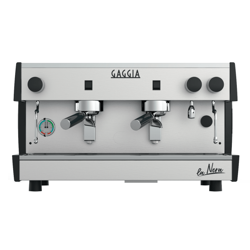 Cafetera Italiana Nuova Nera 2 Grupos Semiautomática