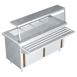 Gabinete Baño María Eléctrico para 3 Insertos - 1.20 X 0.70 X 0.90   Aceto Inoxidable Tipo 441