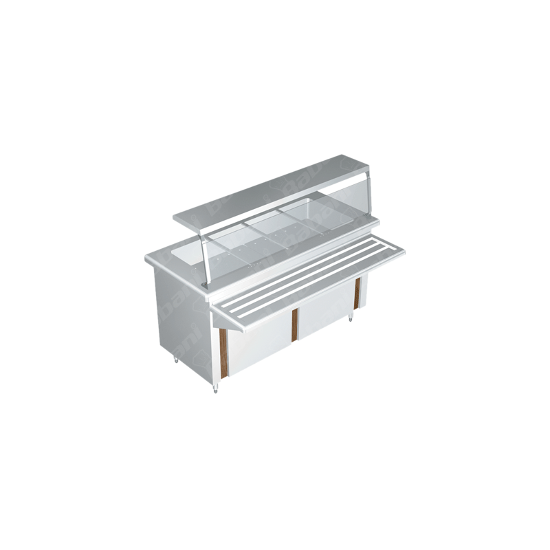 Gabinete Baño María Eléctrico para 6 Insertos - 2.10 X 0.70 X 0.90   A.I. 220V Tipo 441