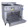 Estufa Comercial 4 Quemadores, Plancha y Horno