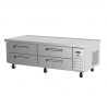 Base de Chef Refrigerada con 4 Cajones (2 GN-1/1 cada uno) - Cubierta con Borde Antiderrame