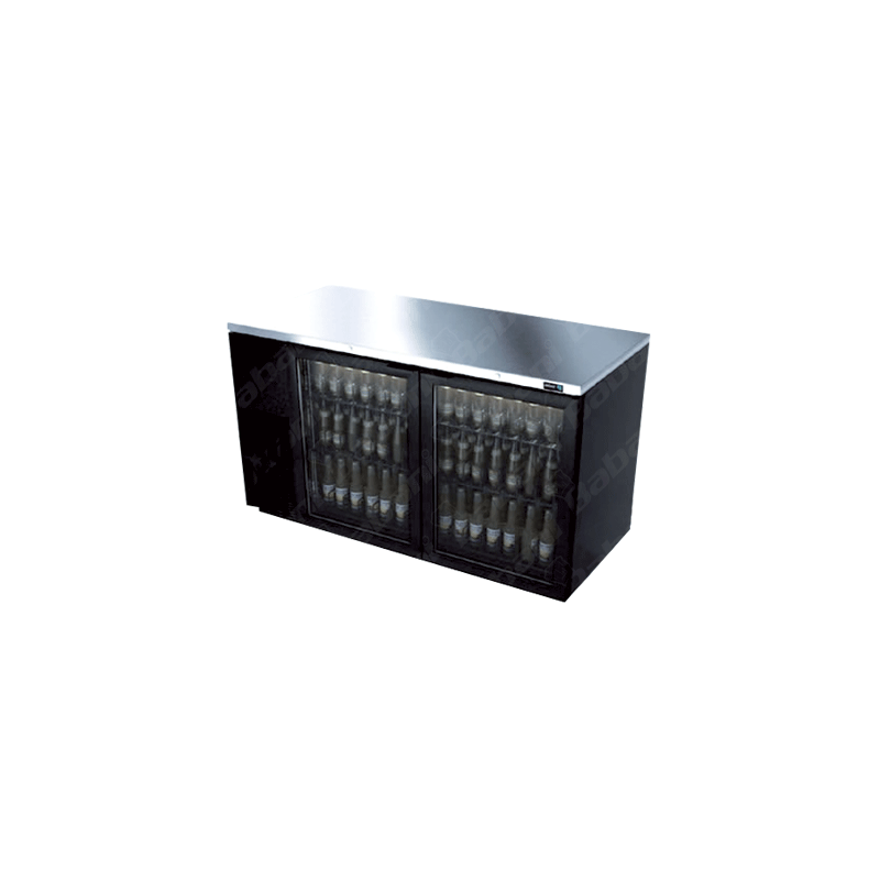 Refrigerador de Contra Barra de 2 Puertas de Cristal Asber Modelo ABBC-58G HC - 1/3 HP  TÍTULO EN MAYÚSCULAS: