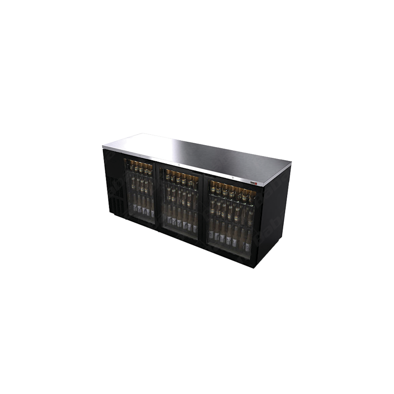 Refrigerador de Contra Barra de 3 Puertas de Cristal Asber Modelo ABBC-94G HC - 1/3 HP